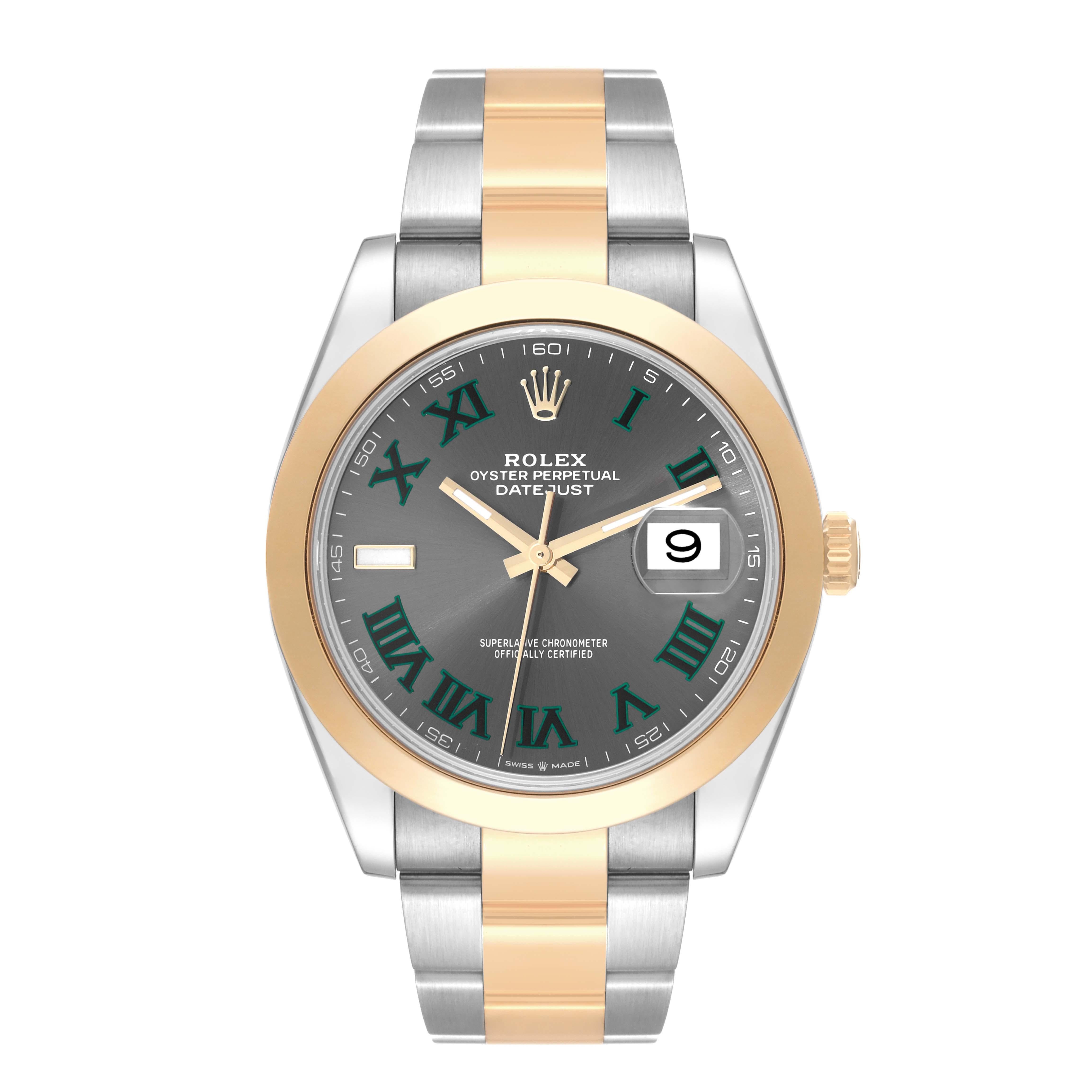 Rolex Datejust 41 Steel Yellow Gold Wimbledon Dial Mens Watch 126303 For Sale 3