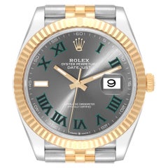 Rolex Datejust 41 Steel Yellow Gold Wimbledon Dial Mens Watch 126333 Box Card