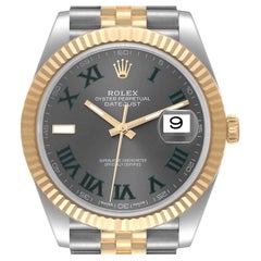 Rolex Datejust 41 Steel Yellow Gold Wimbledon Dial Mens Watch 126333 Box Card