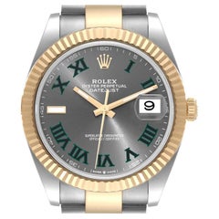 Rolex Datejust 41 Steel Yellow Gold Wimbledon Dial Mens Watch 126333 Box Card