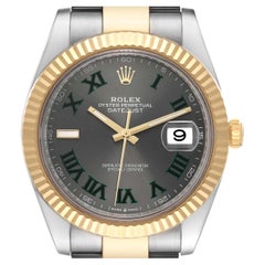 Rolex Datejust 41 Steel Yellow Gold Wimbledon Dial Mens Watch 126333 Box Card