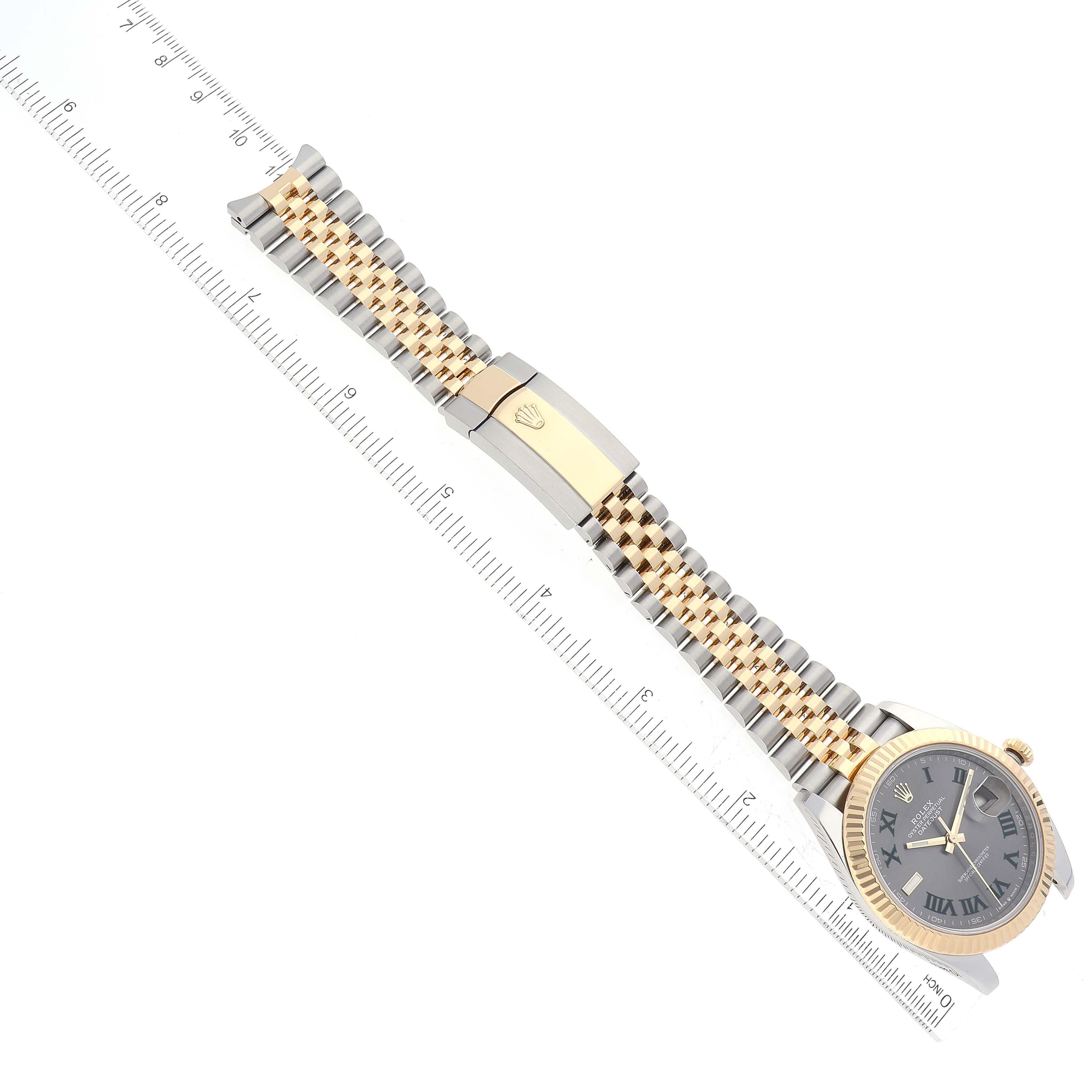 Rolex Datejust 41 Steel Yellow Gold Wimbledon Dial Mens Watch 126333 7