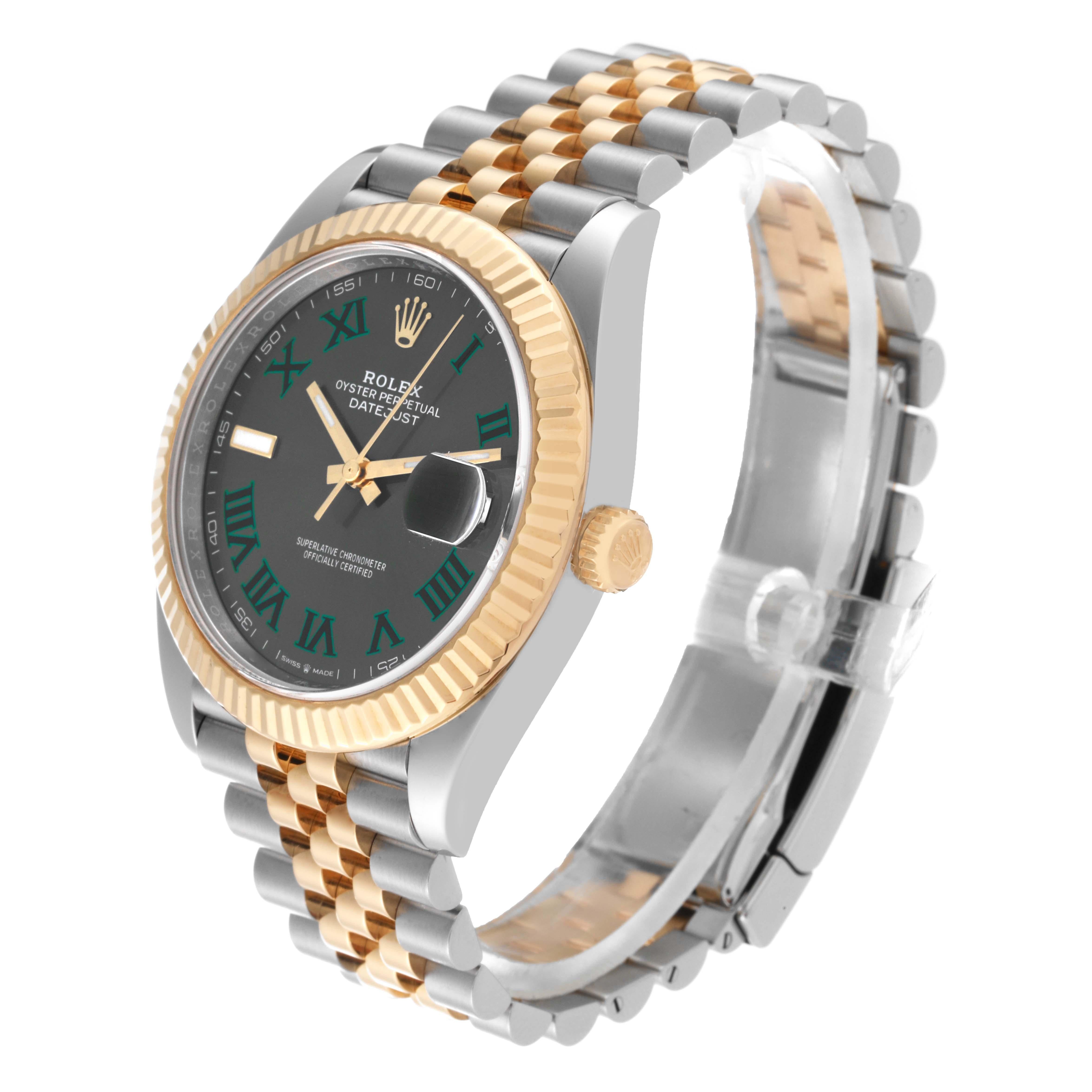 Men's Rolex Datejust 41 Steel Yellow Gold Wimbledon Dial Mens Watch 126333 For Sale