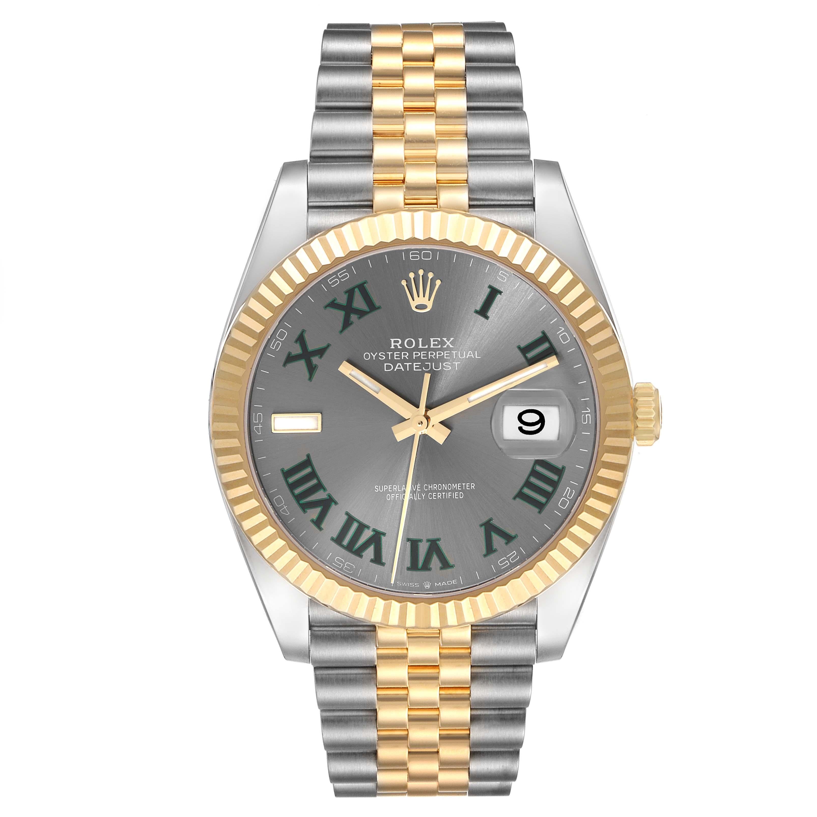 Rolex Datejust 41 Steel Yellow Gold Wimbledon Dial Mens Watch 126333 1