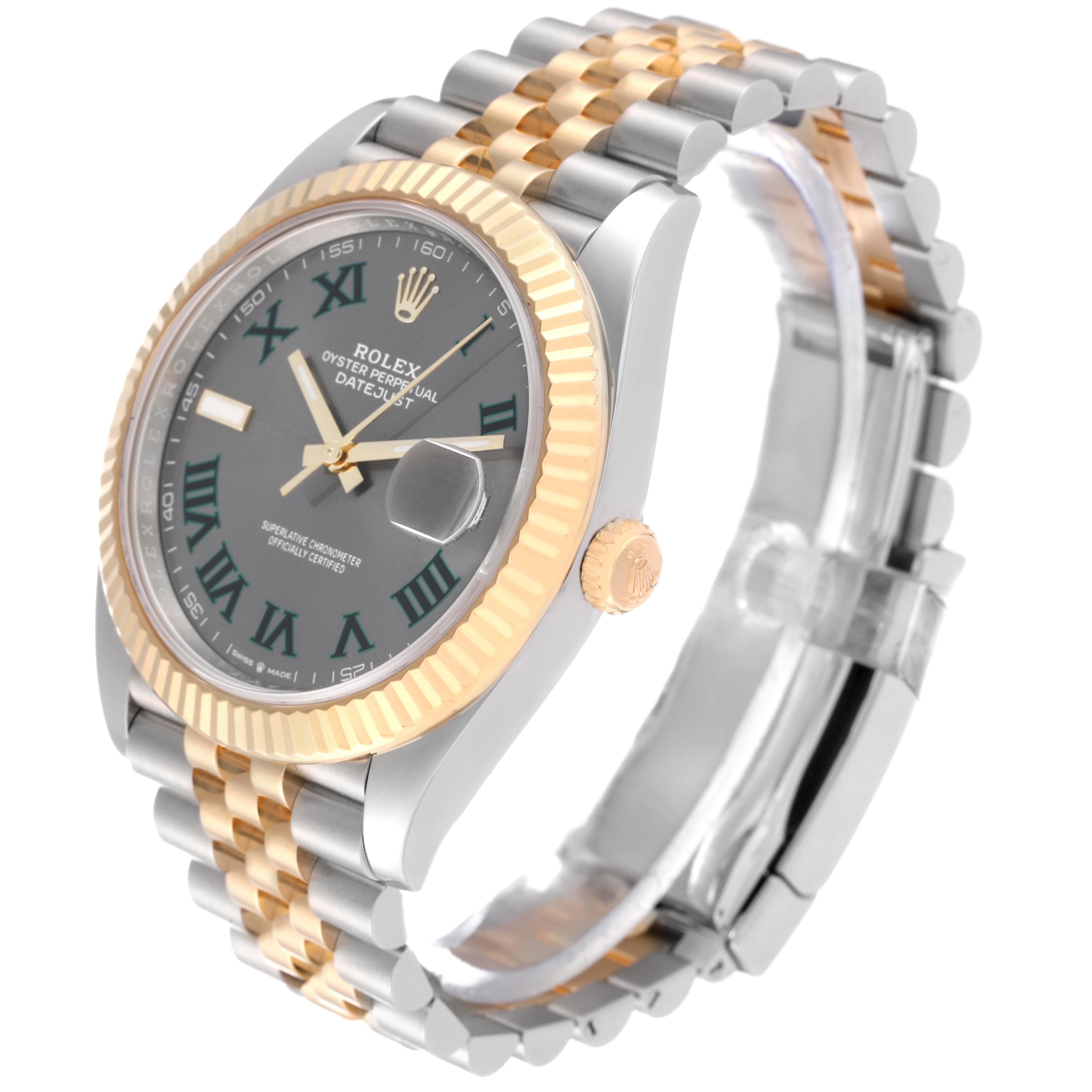Rolex Datejust 41 Steel Yellow Gold Wimbledon Dial Mens Watch 126333 2
