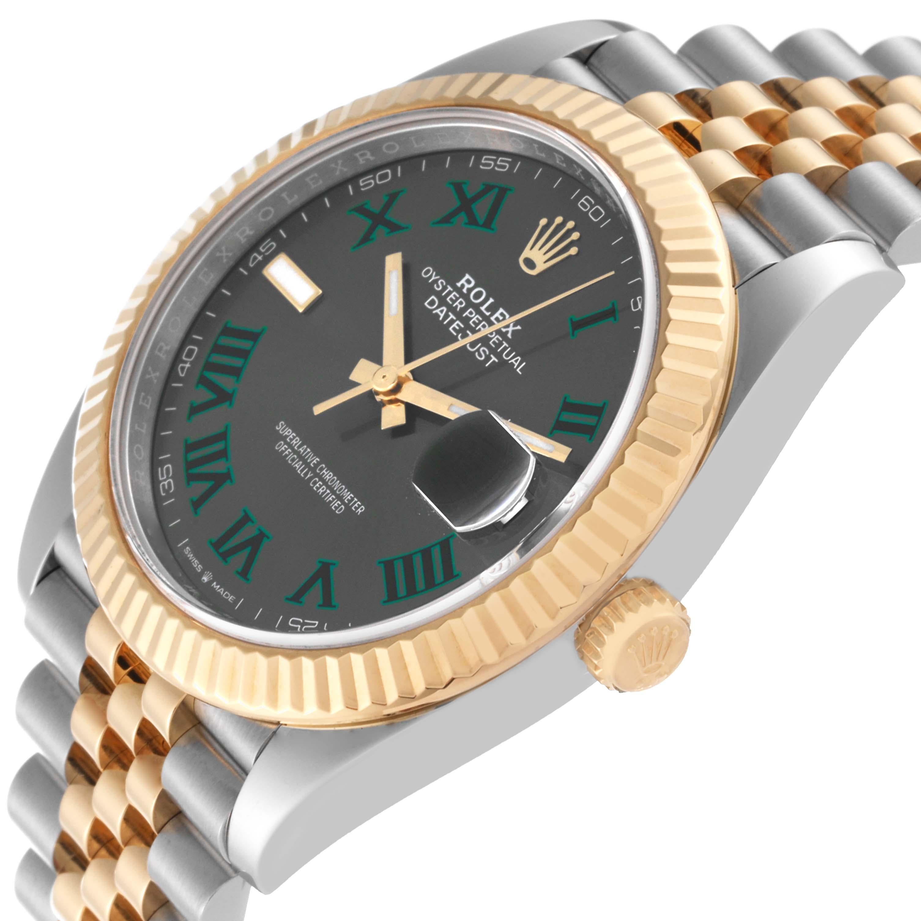 Rolex Datejust 41 Steel Yellow Gold Wimbledon Dial Mens Watch 126333 For Sale 4