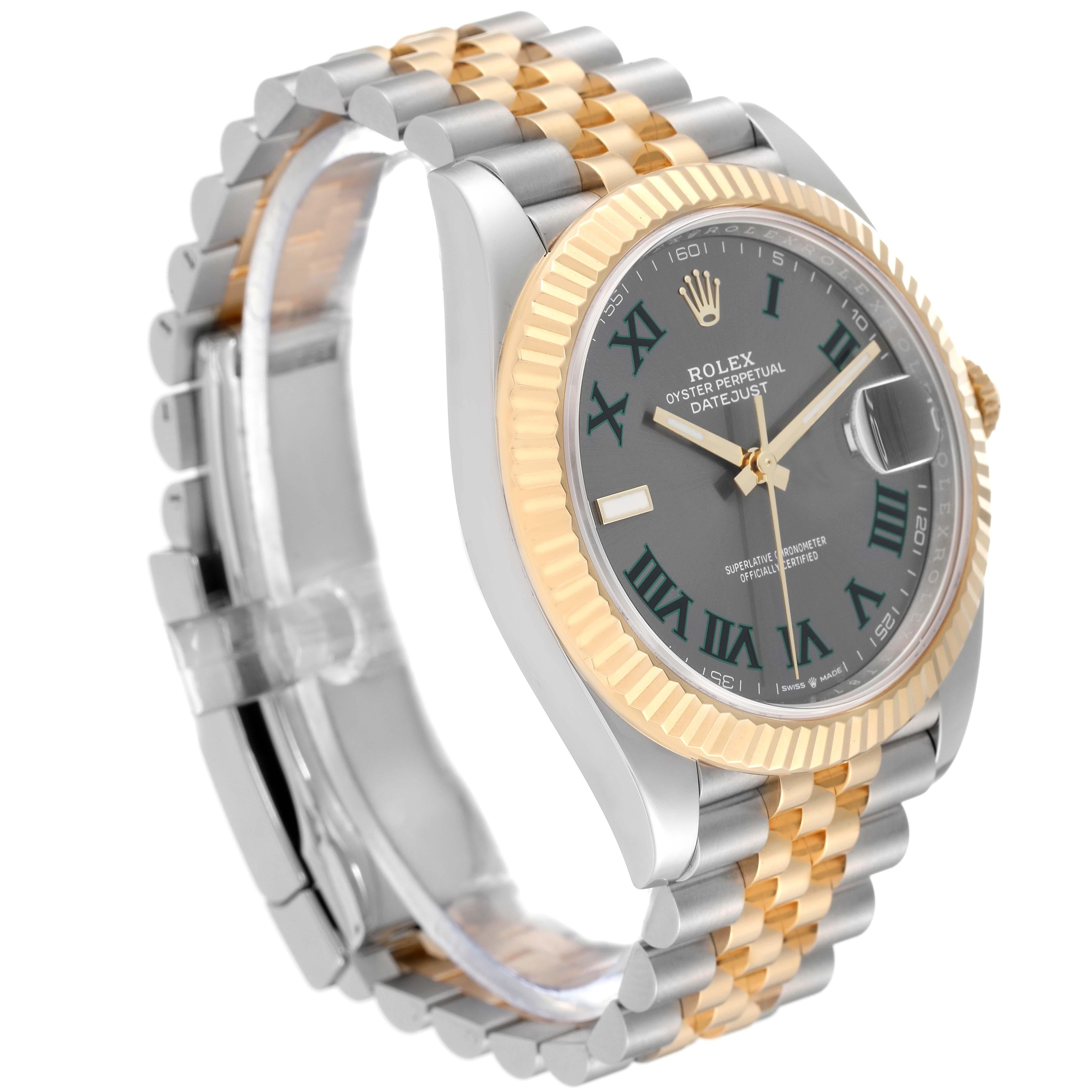 Rolex Datejust 41 Steel Yellow Gold Wimbledon Dial Mens Watch 126333 5