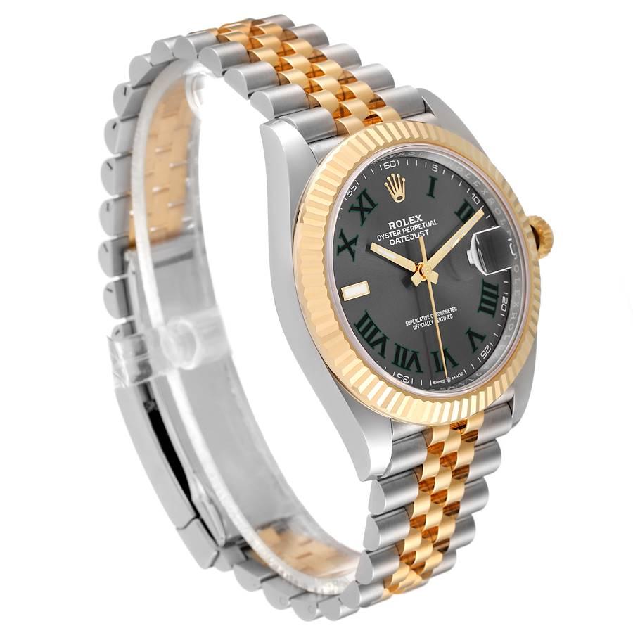 Rolex Datejust 41 Steel Yellow Gold Wimbledon Dial Mens Watch 126333 Unworn In Excellent Condition In Atlanta, GA