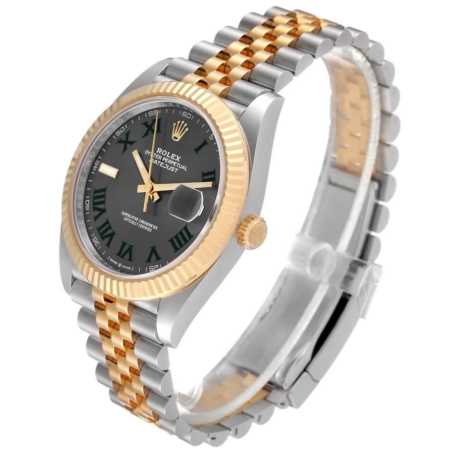 Men's Rolex Datejust 41 Steel Yellow Gold Wimbledon Dial Mens Watch 126333 Unworn