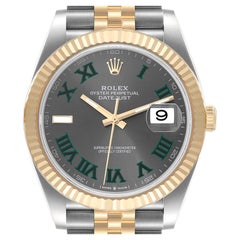 Rolex Datejust 41 Steel Yellow Gold Wimbledon Dial Mens Watch 126333 Unworn