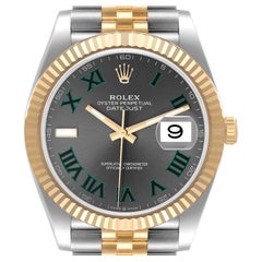 Rolex Datejust 41 Steel Yellow Gold Wimbledon Dial Mens Watch 126333 Unworn