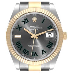 Rolex Datejust 41 Steel Yellow Gold Wimbledon Dial Mens Watch 126333 Unworn