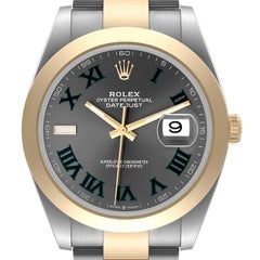 Rolex Datejust 41 Steel Yellow Gold Wimbledon Dial Watch 126303 Box Card