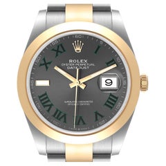 Rolex Datejust 41 Steel Yellow Gold Wimbledon Dial Watch 126303 Box Card