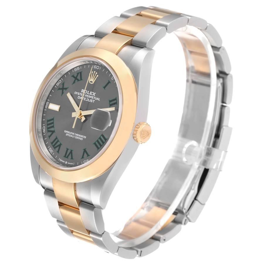 Men's Rolex Datejust 41 Steel Yellow Gold Wimbledon Dial Watch 126303 Unworn