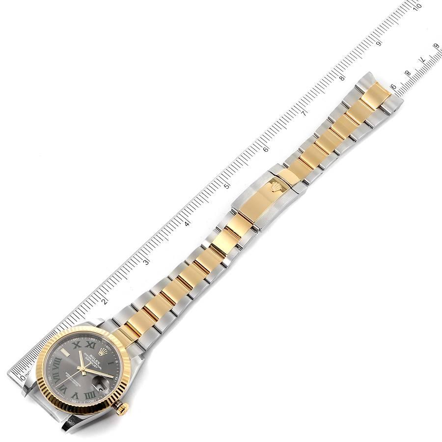 Rolex Datejust 41 Steel Yellow Gold Wimbledon Men’s Watch 126333 Box Card For Sale 6