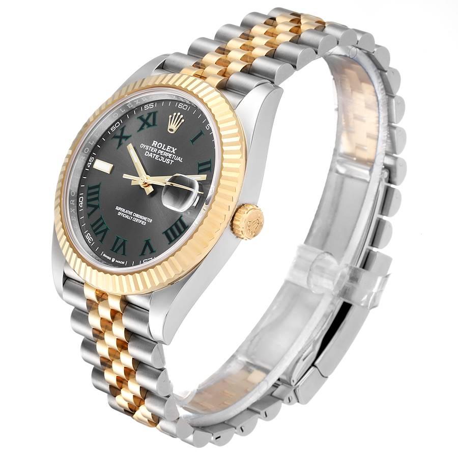 Rolex Datejust 41 Steel Yellow Gold Wimbledon Men's Watch 126333 Box Card In Excellent Condition For Sale In Atlanta, GA