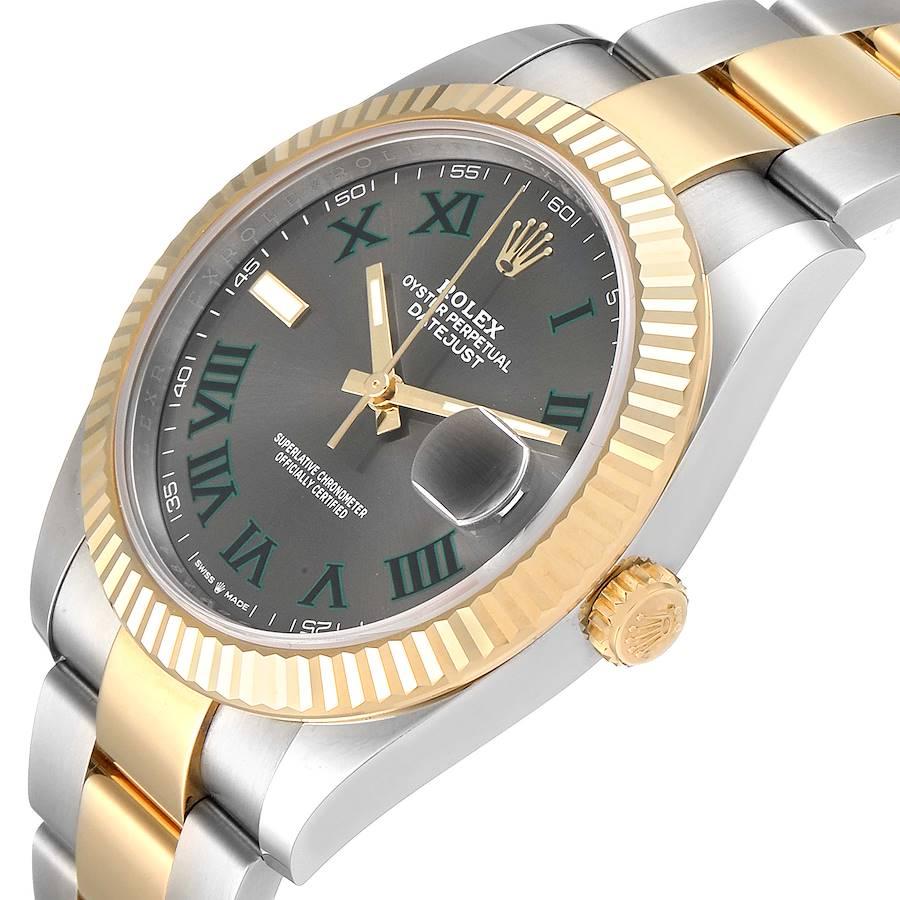 Rolex Datejust 41 Steel Yellow Gold Wimbledon Men’s Watch 126333 Box Card For Sale 1