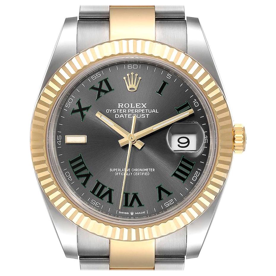Rolex Datejust 41 Steel Yellow Gold Wimbledon Men's Watch 126333 Box Card For Sale