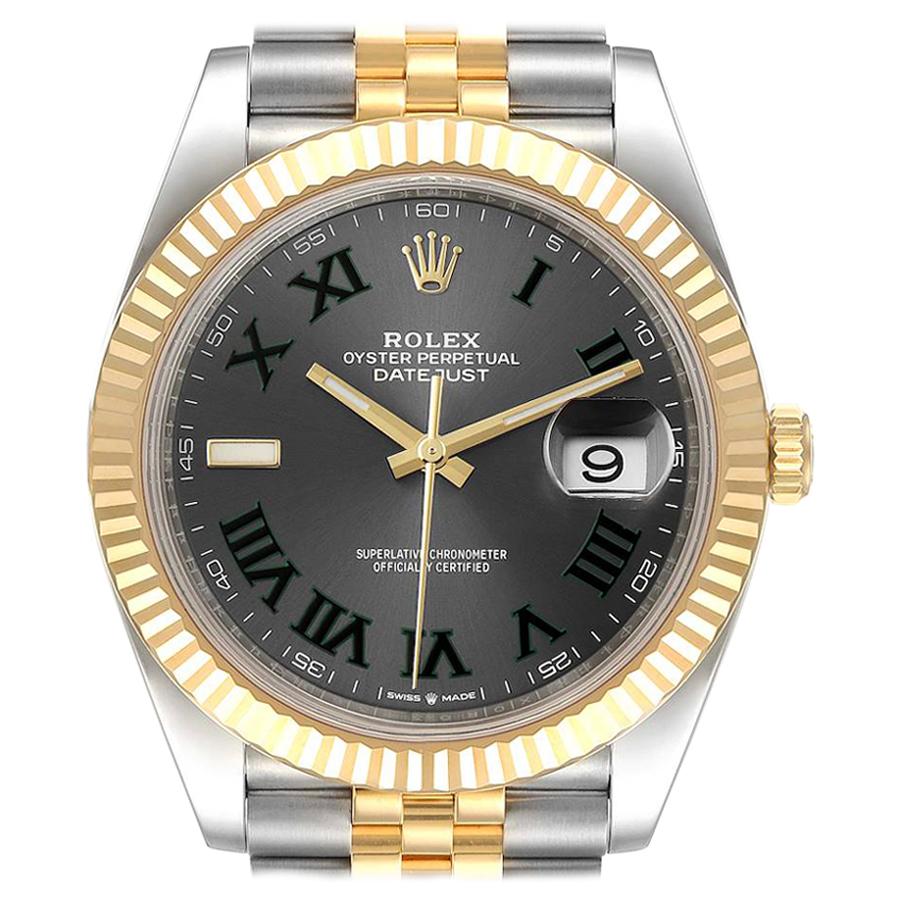 Rolex Datejust 41 Steel Yellow Gold Wimbledon Men's Watch 126333 Box Card For Sale