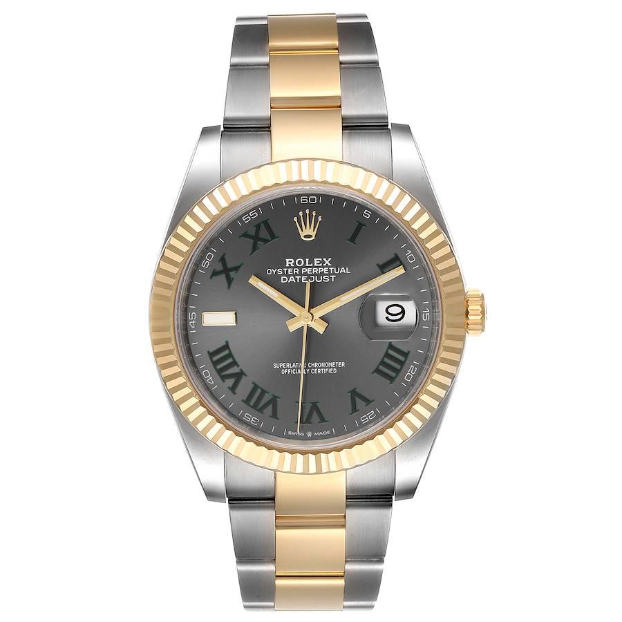 Rolex Datejust 41 Steel Yellow Gold Wimbledon Mens Watch 126333 Unworn. Officially certified chronometer self-winding movement with quickset date. Stainless steel and 18K yellow gold case 41.0 mm in diameter. Rolex logo on the  crown. 18K yellow