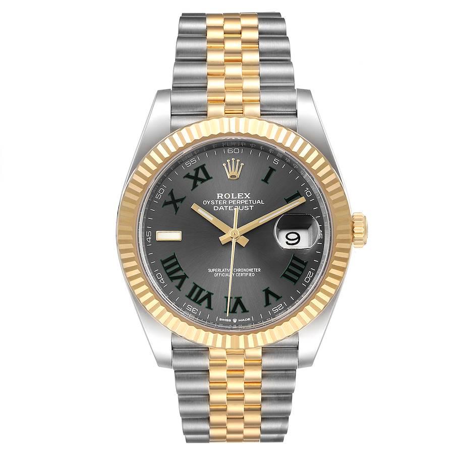 Rolex Datejust 41 Steel Yellow Gold Wimbledon Mens Watch 126333 Unworn. Officially certified chronometer self-winding movement with quickset date. Stainless steel and 18K yellow gold case 41.0 mm in diameter. Rolex logo on a crown. 18K yellow gold