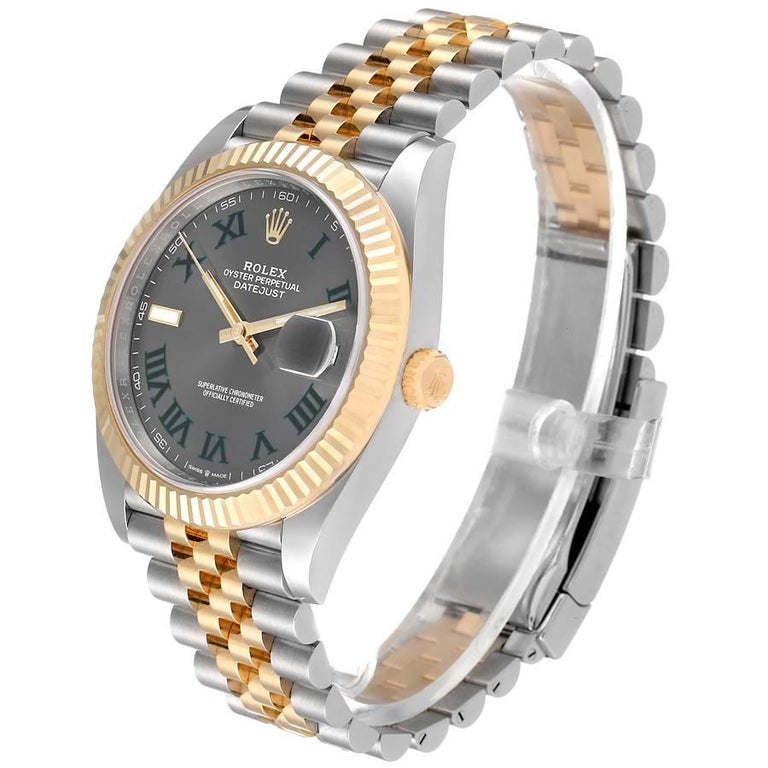 Men's Rolex Datejust 41 Steel Yellow Gold Wimbledon Mens Watch 126333 Unworn