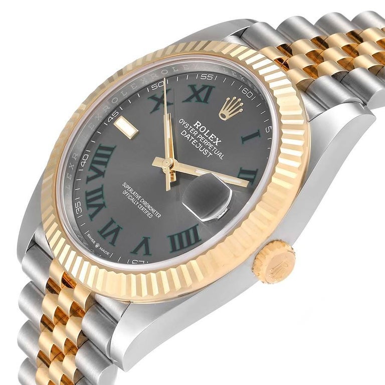 Rolex Datejust 41 Steel Yellow Gold Wimbledon Mens Watch 126333 Unworn 1