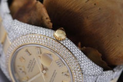 Rolex Datejust 41 Two Tone Iced Out Watch with Champagne Diamond Roman Numerals