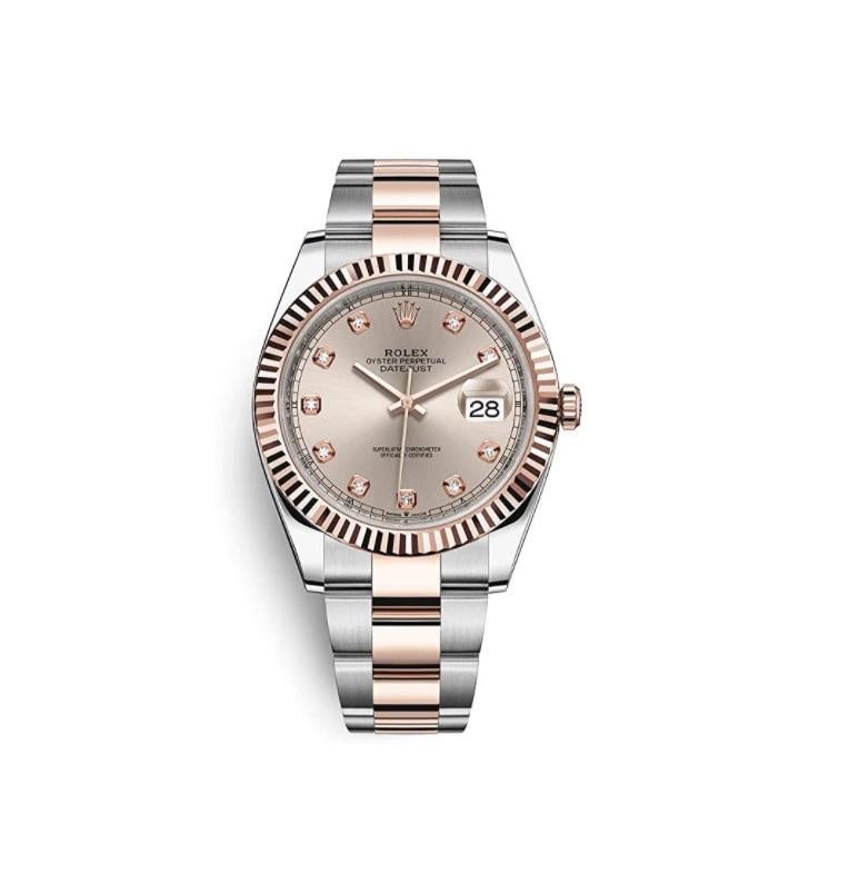 rolex datejust 41 oystersteel and everose gold