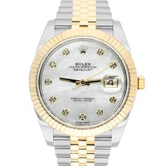 Rolex Datejust 41 Two Tone White Mother of Pearl Dial Jubilee Bracelet 126333