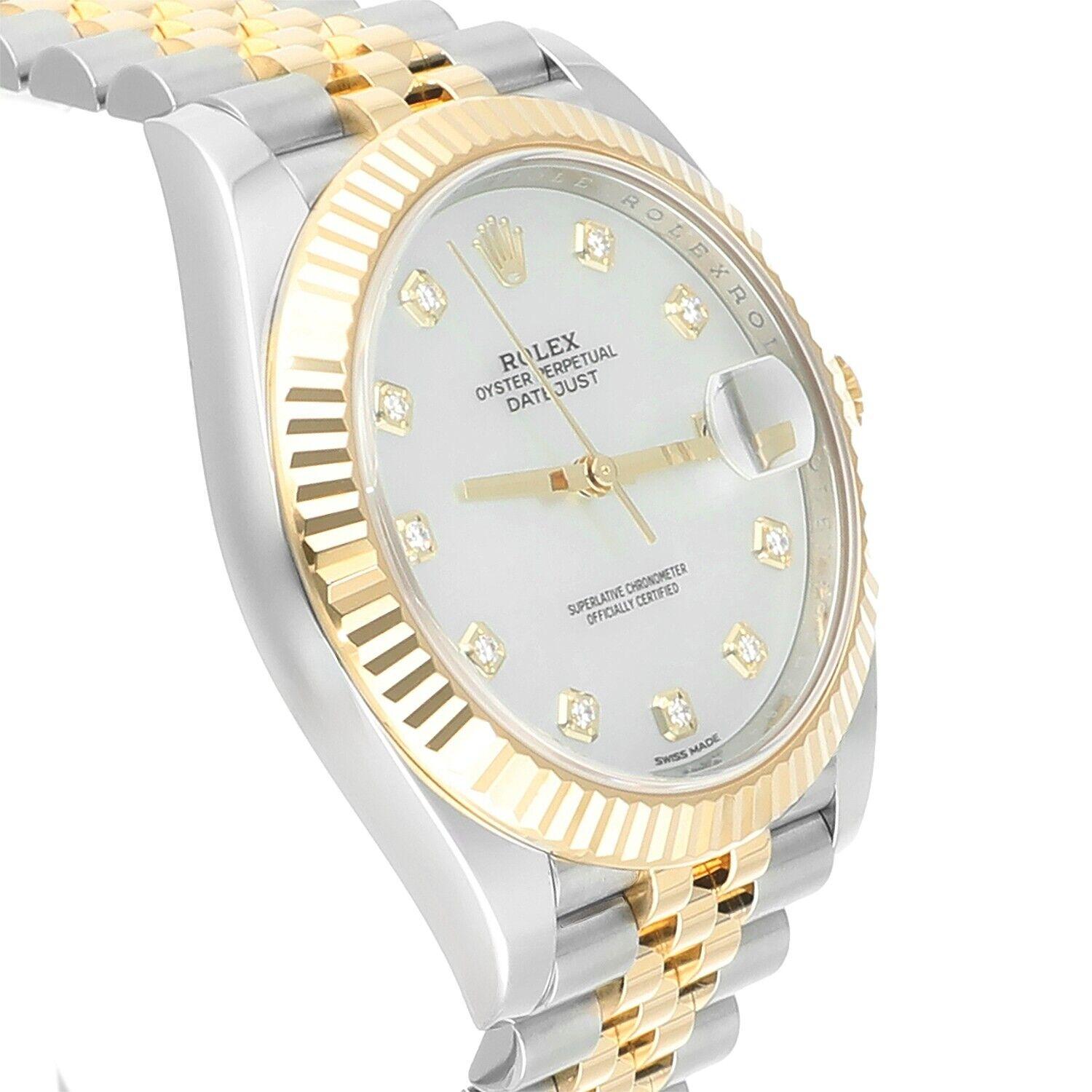 Rolex Datejust 41 Two Tone White Mother of Pearl Dial Jubilee Bracelet 126333 1