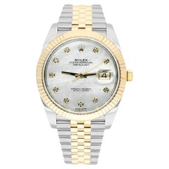 Rolex Datejust 41 Two Tone White Mother of Pearl Dial Jubilee Bracelet 126333