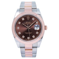 Rolex Datejust 41 Watch 126301 Steel and Rose Gold Oyster Bracelet Diamond Dial