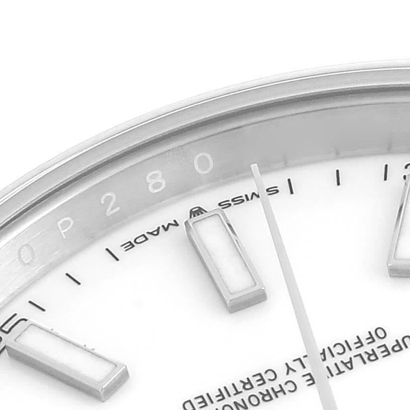 Rolex Datejust 41 White Dial Smooth Bezel Steel Mens Watch 126300 Unworn In Excellent Condition For Sale In Atlanta, GA