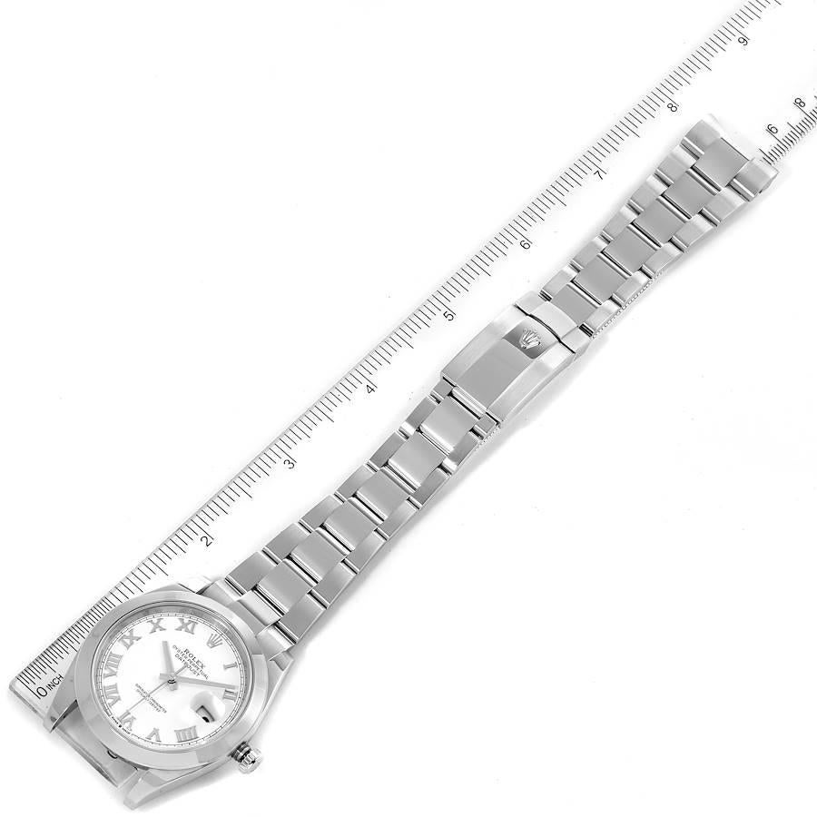 Rolex Datejust 41 White Dial Stainless Steel Mens Watch 126300 Box Card For Sale 6