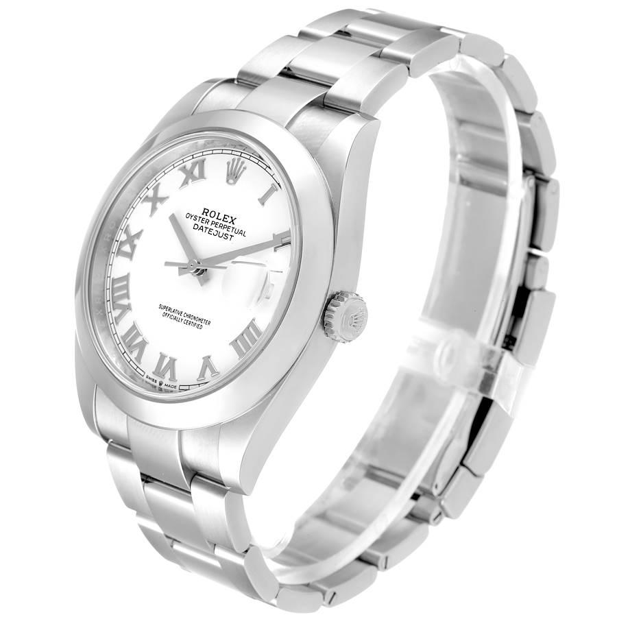 Men's Rolex Datejust 41 White Dial Stainless Steel Mens Watch 126300 Box Card For Sale