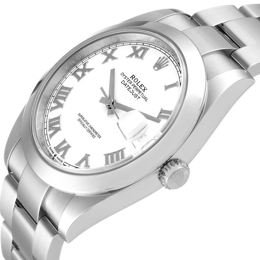 Rolex Datejust 41 White Dial Stainless Steel Mens Watch 126300 Box Card For Sale 1