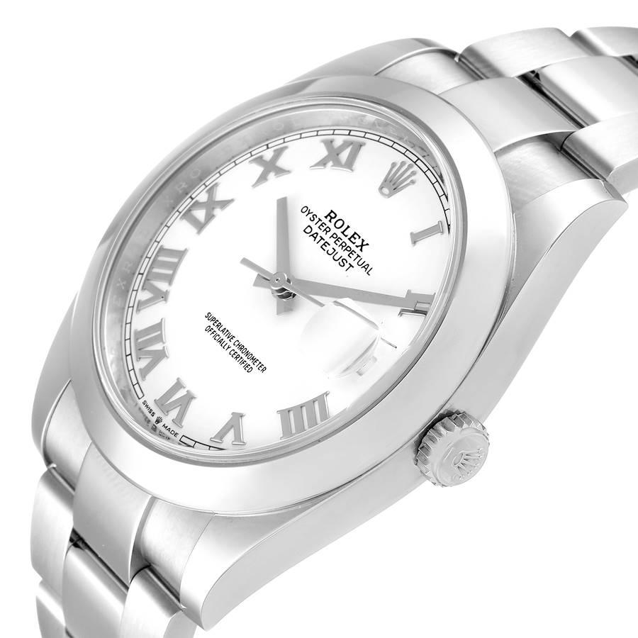 Rolex Datejust 41 White Dial Stainless Steel Mens Watch 126300 Box Card For Sale 1