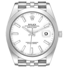 Rolex Datejust 41 White Dial Stainless Steel Mens Watch 126300