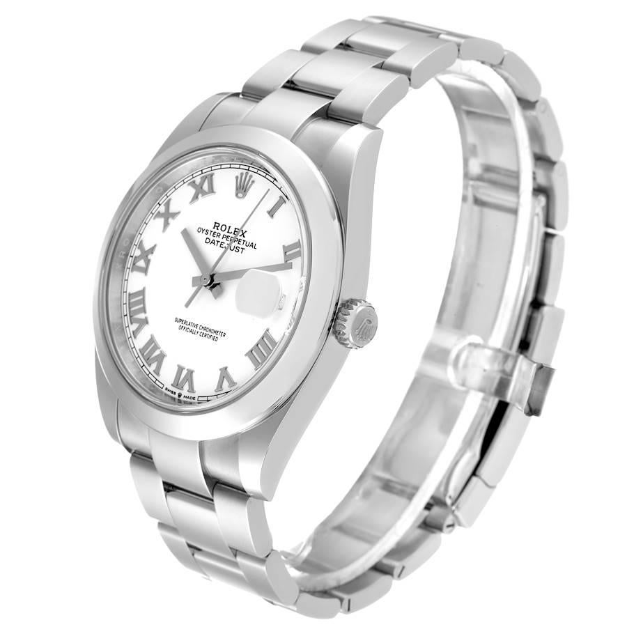Men's Rolex Datejust 41 White Dial Stainless Steel Mens Watch 126300 Unworn For Sale