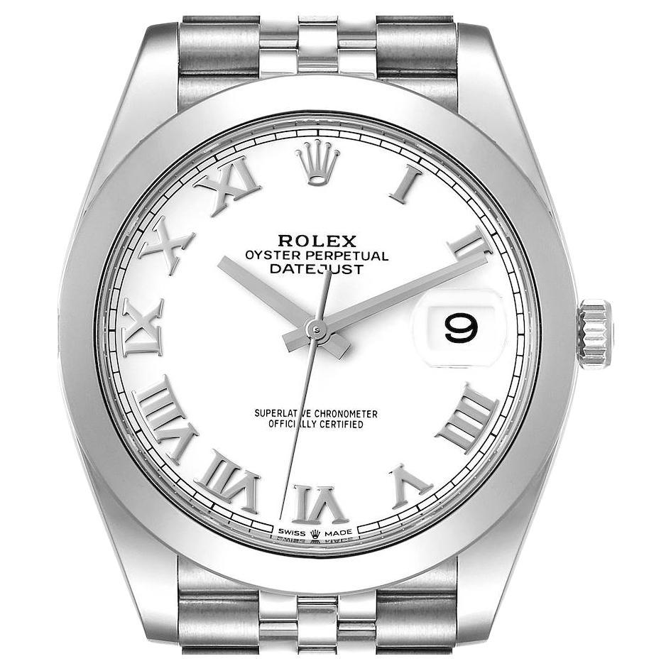 Rolex Datejust 41 White Dial Stainless Steel Mens Watch 126300 Unworn