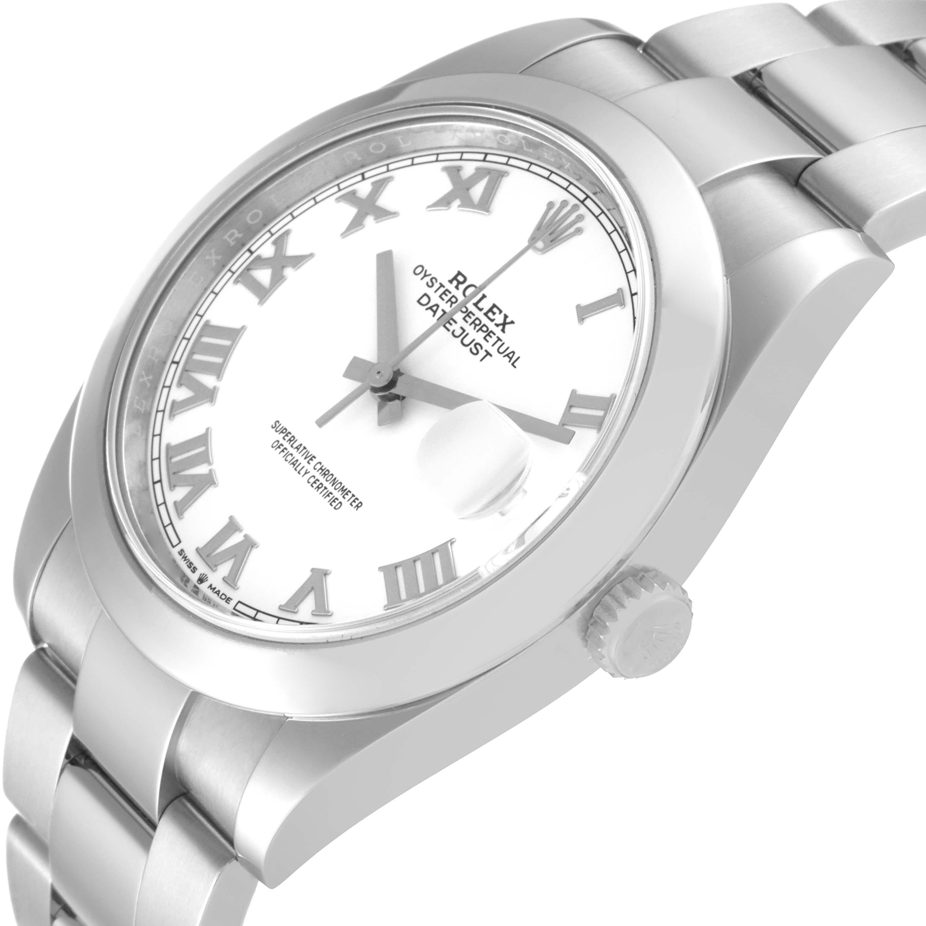 Men's Rolex Datejust 41 White Dial Steel Mens Watch 126300 Box Card