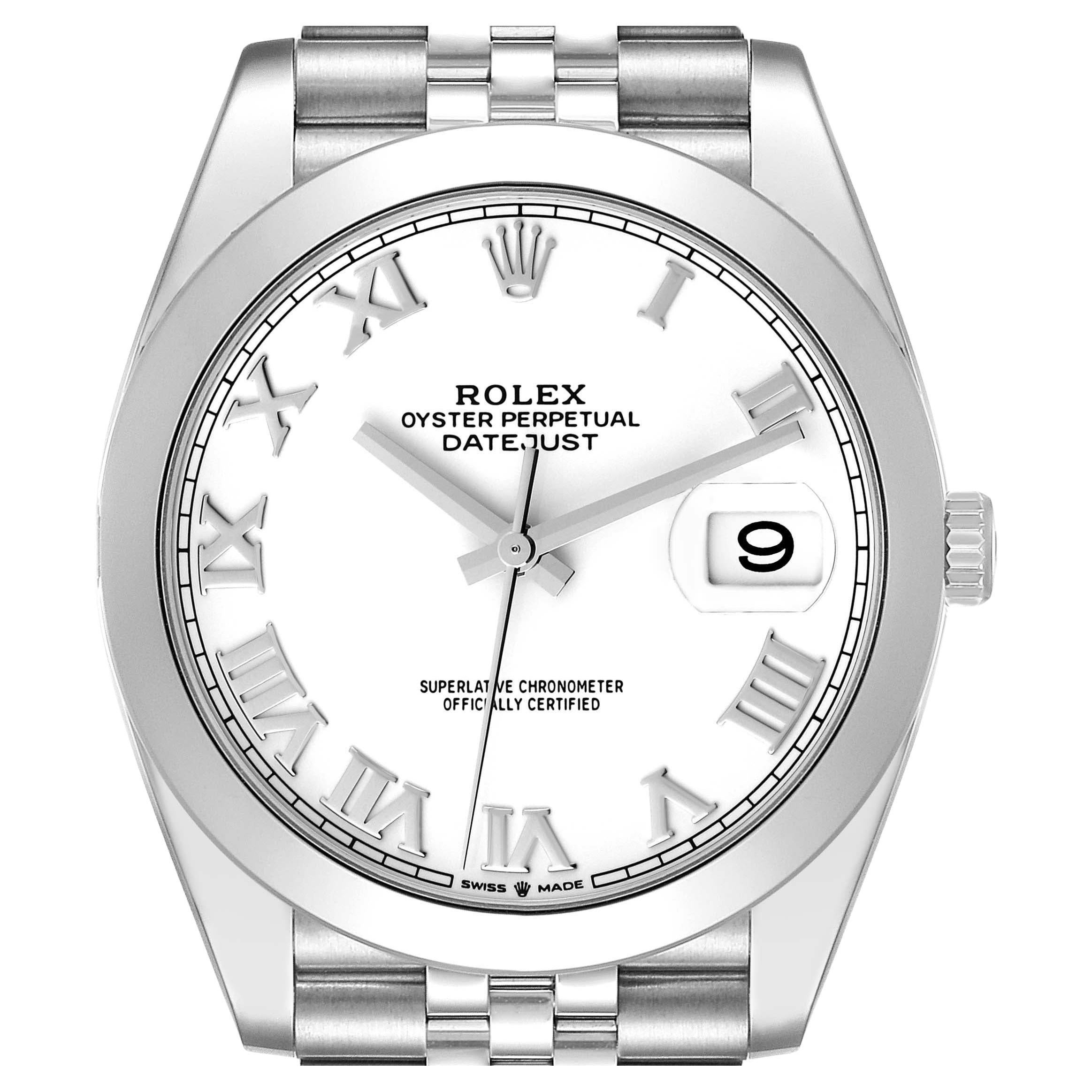 Rolex Datejust 41 White Dial Steel Mens Watch 126300 Box Card