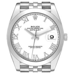 Rolex Datejust 41 White Dial Steel Mens Watch 126300 Box Card