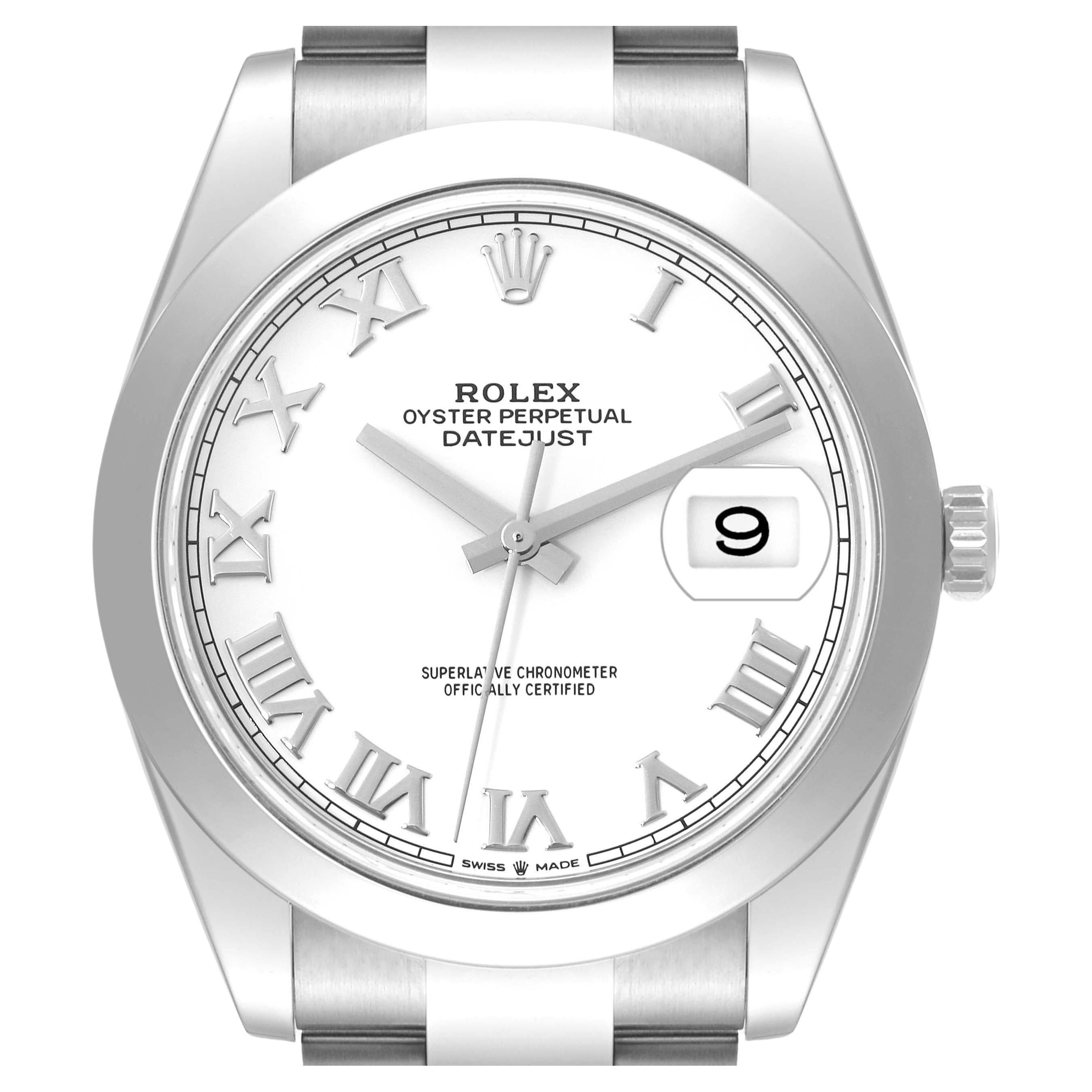 Rolex Datejust 41 White Dial Steel Mens Watch 126300 Box Card