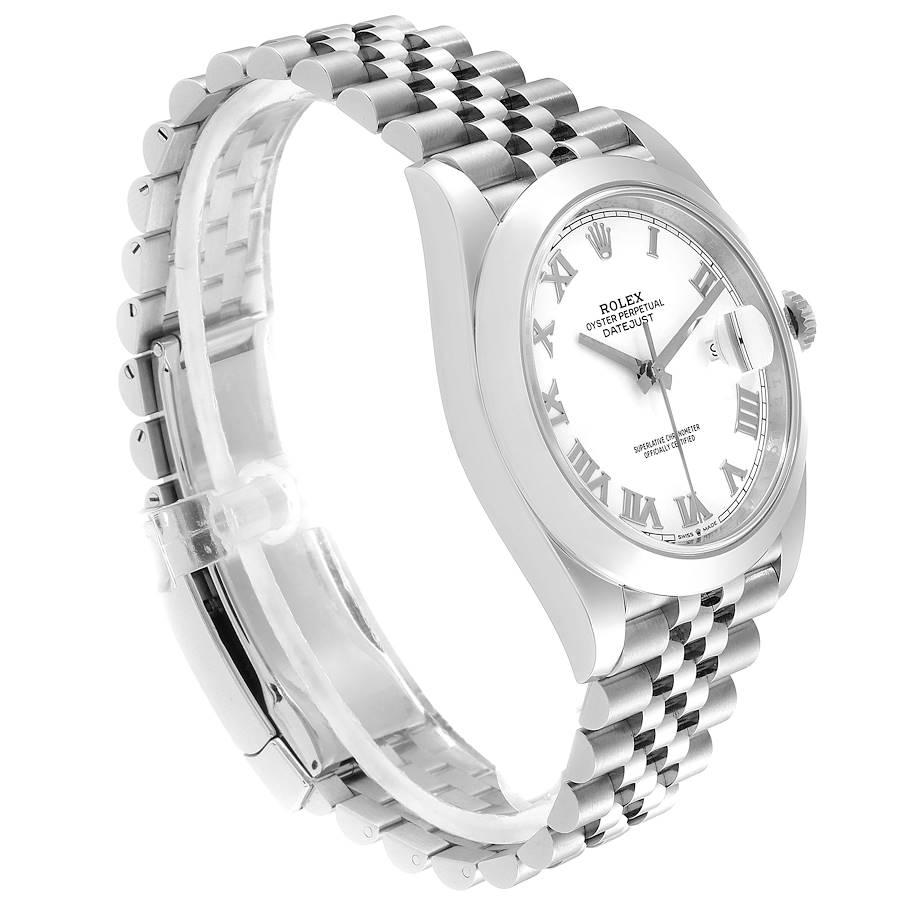 Rolex Datejust 41 White Dial Steel Men's Watch 126300 Box Card Unworn In Excellent Condition For Sale In Atlanta, GA