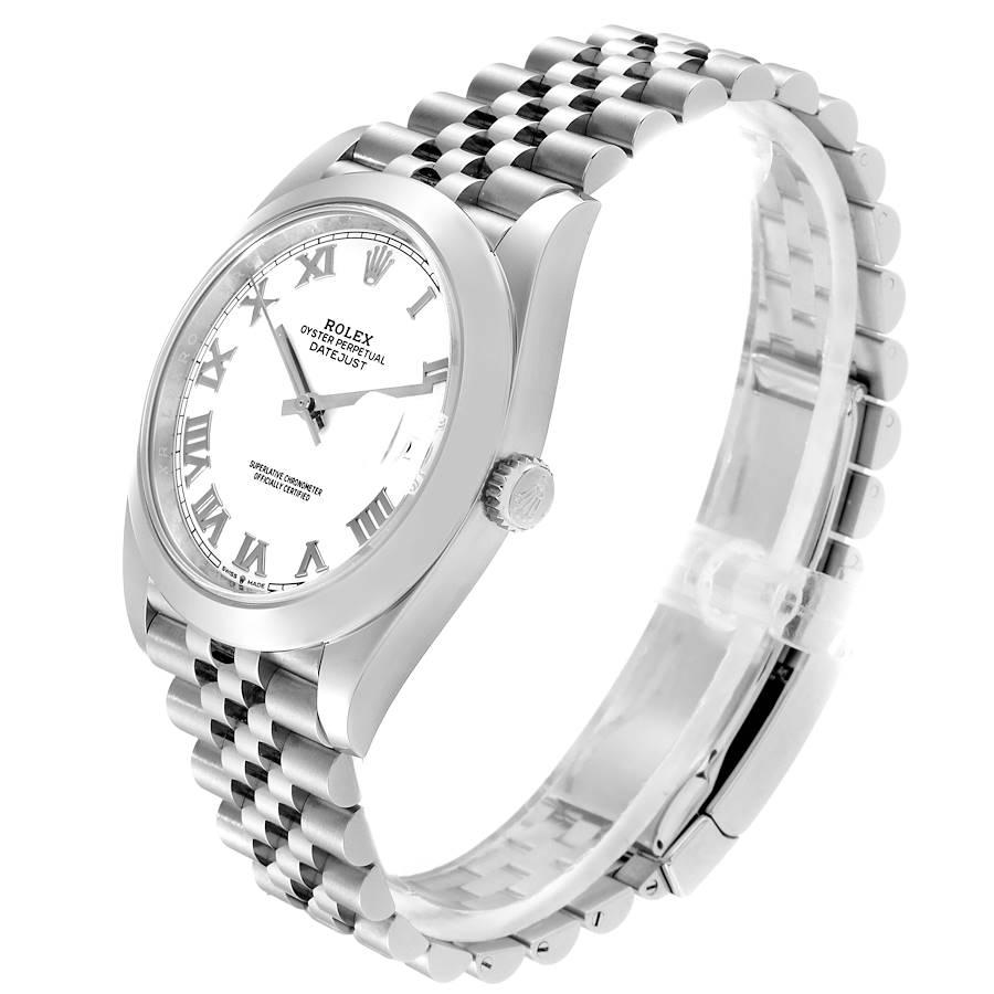 Rolex Datejust 41 White Dial Steel Men's Watch 126300 Box Card Unworn For Sale 1