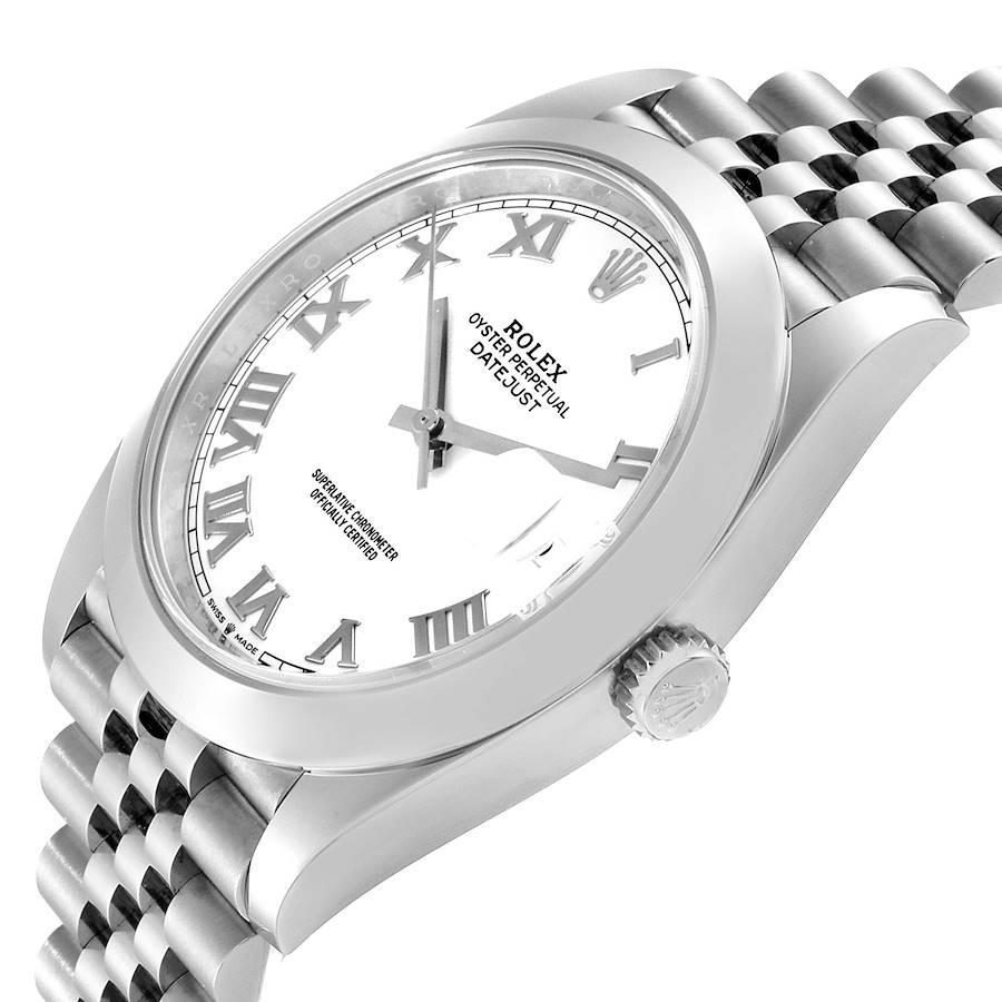 Rolex Datejust 41 White Dial Steel Men's Watch 126300 Box Card Unworn For Sale 2