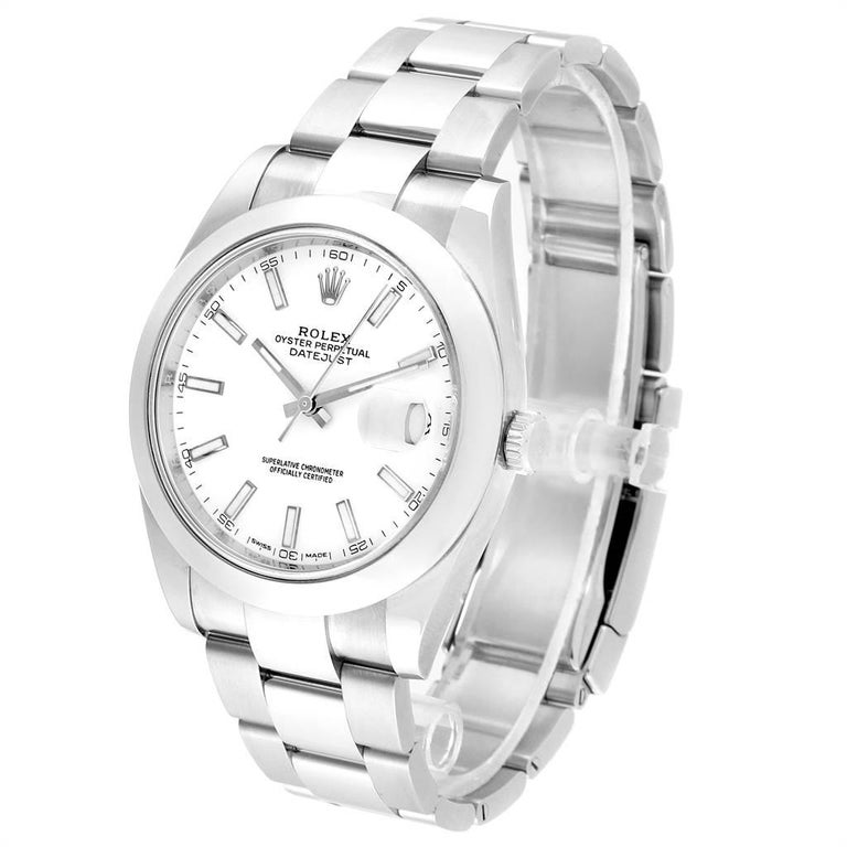 rolex datejust 41 white dial roman numerals